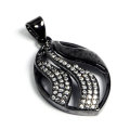 Fashion Black Silver Plated Pendant Jewelry with CZ Cubic Zirconiba